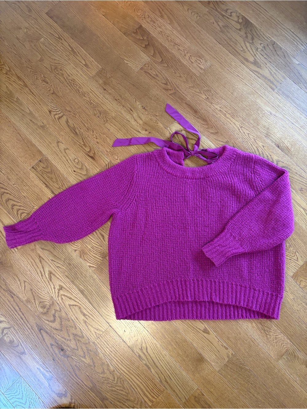 Parker Matty Tie Back Fuchsia Knit Sweater